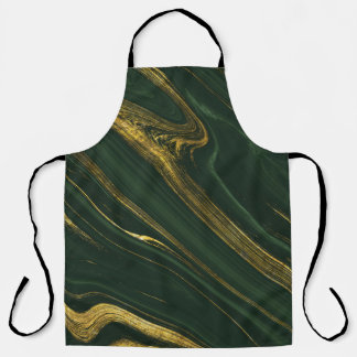 Luxuriöser grüner Onyx: Goldener Marmor. Schürze