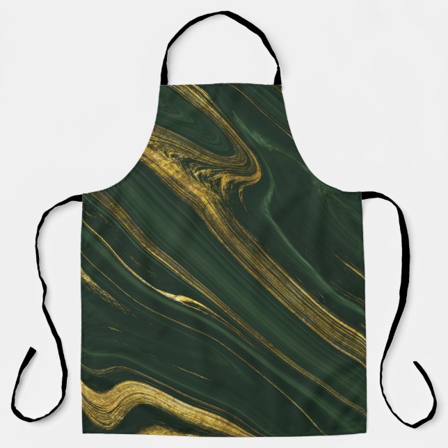 Luxuriöser grüner Onyx: Goldener Marmor. Schürze (Vorderseite)