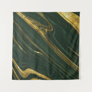 Luxuriöser grüner Onyx: Goldener Marmor. Wandteppich