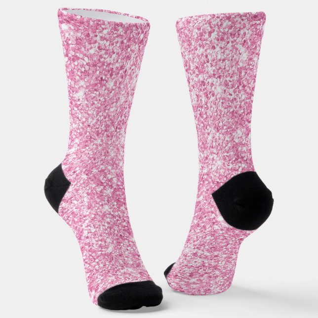 Luxuriöser hellrosa Glitzer Socken (Gewinkelt)