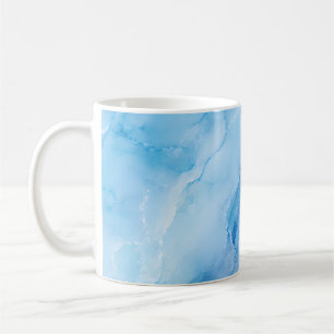 Luxuriöser Himmelblauer Marmor-Abstrakt Kaffeetasse