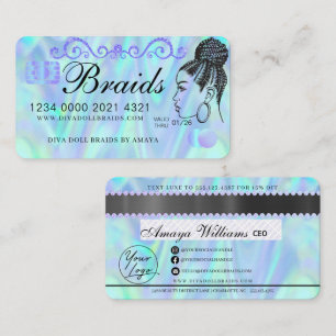 Luxuriöser Holographic Foil Fair Braiding Credit S Visitenkarte