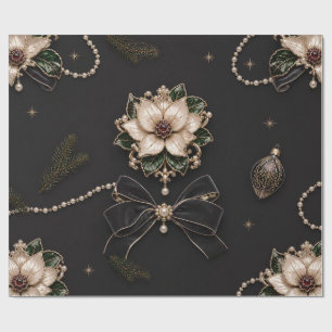 Luxuriöser, juwelenbesetzter Weihnachtsstern-Weihn Geschenkpapier