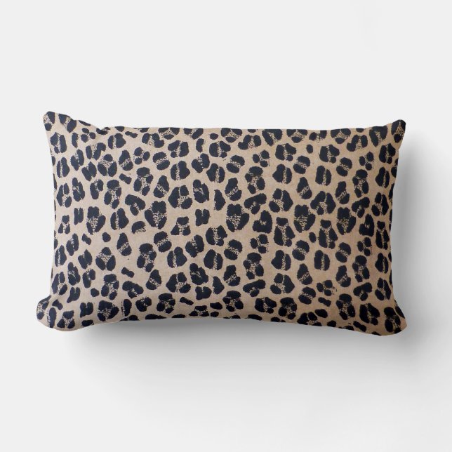 Luxuriöser Leopard-Druck-lumbales Kissen 13" X 21 (Vorderseite)