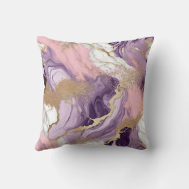 Luxuriöser Marmor Glitzer Rosa Lila Gold Kissen