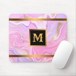 Luxuriöser Marmor Glitzer Rosa Lila Gold Mousepad