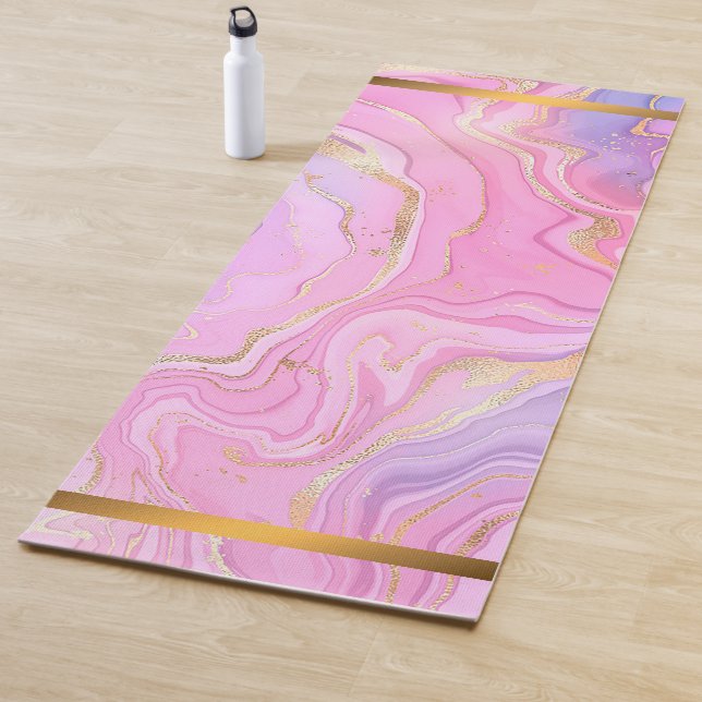 Luxuriöser Marmor Glitzer Rosa Lila Gold Yogamatte (Beispiel)