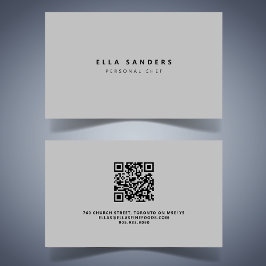Luxuriöser Minimal Light Gray QR CODE Visitenkarte