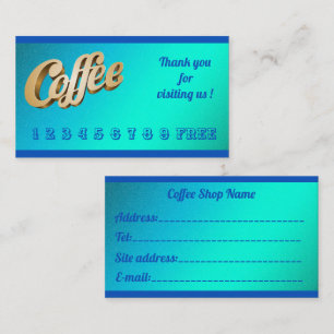 Luxuriöser, moderner Glitzer Blue Coffee Visitenkarte