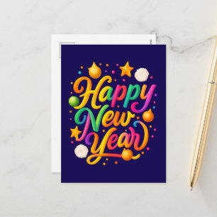 Luxuriöser Neujahrsgruß Feiertagspostkarte