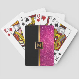 Luxuriöser Pink Gold Glitzer Spielkarten