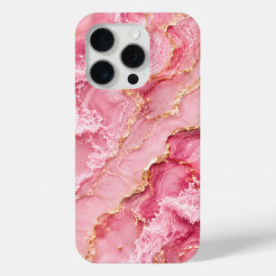 Luxuriöser rosa Ozeanmarmor mit goldenen Adern Case-Mate iPhone Hülle
