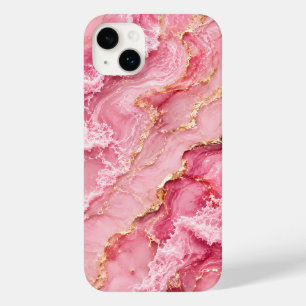 Luxuriöser rosa Ozeanmarmor mit goldenen Adern Case-Mate iPhone 14 Plus Hülle
