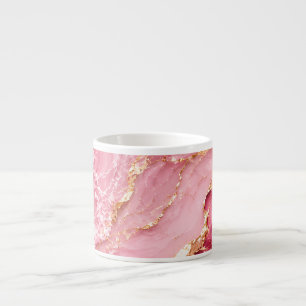 Luxuriöser rosa Ozeanmarmor mit goldenen Adern Espressotasse