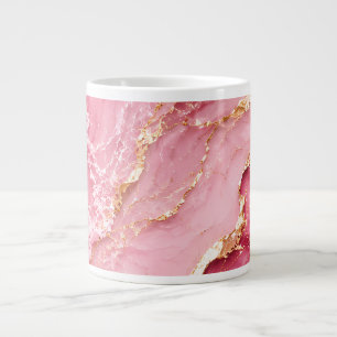 Luxuriöser rosa Ozeanmarmor mit goldenen Adern Jumbo-Tasse