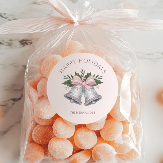 Luxuriöser rosa & silberner Glitter-Weckanhänger C Runder Aufkleber (Von Creator hochgeladen)