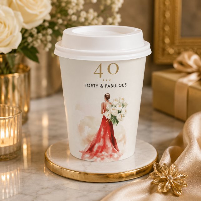 Luxuriöser roter Kleid-Geburtstag-Becher Pappbecher (Von Creator hochgeladen)