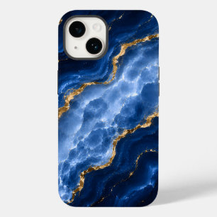 Luxuriöser Saphir-Marmor-Achat Case-Mate iPhone 14 Hülle