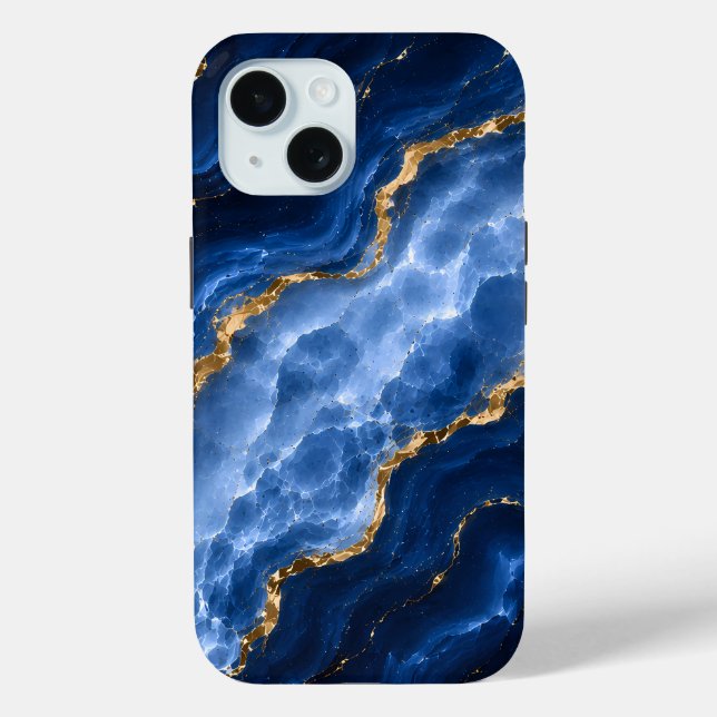 Luxuriöser Saphir-Marmor-Achat Case-Mate iPhone Hülle (Rückseite)