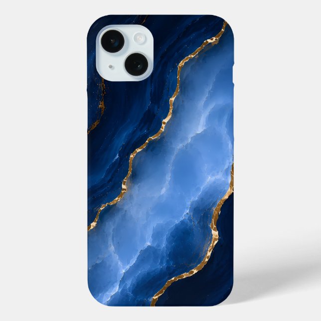 Luxuriöser Saphirblauer Marmor Case-Mate iPhone Hülle (Rückseite)