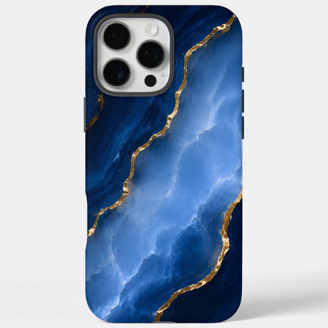Luxuriöser Saphirblauer Marmor Case-Mate iPhone Hülle (Rückseite)