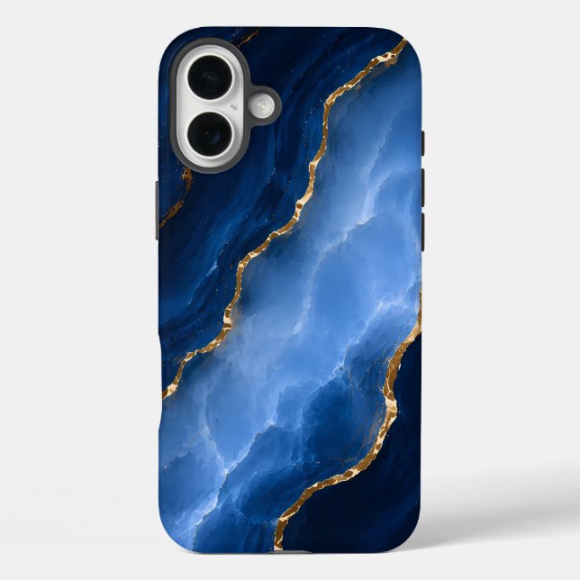 Luxuriöser Saphirblauer Marmor Case-Mate iPhone Hülle (Rückseite)