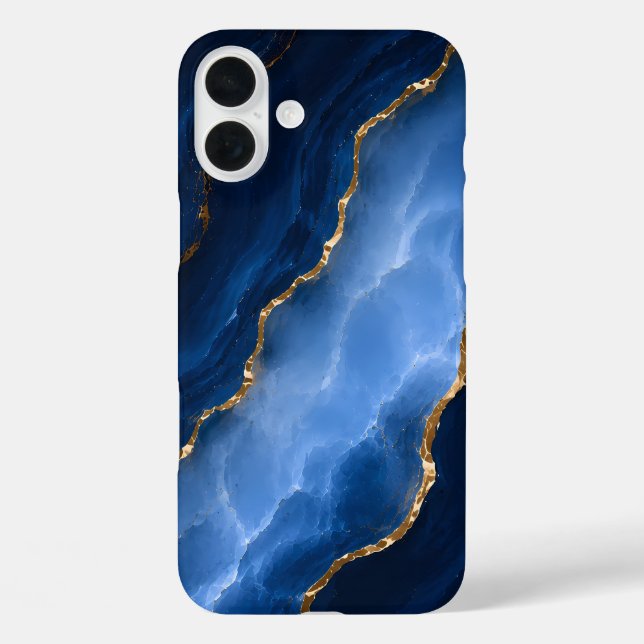 Luxuriöser Saphirblauer Marmor Case-Mate iPhone Hülle (Rückseite)