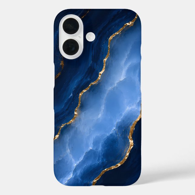 Luxuriöser Saphirblauer Marmor Case-Mate iPhone Hülle (Rückseite)
