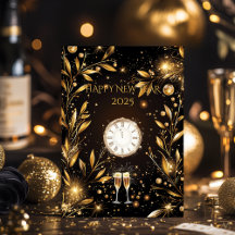 Luxuriöser Schwarz-Gold Silvester Countdown