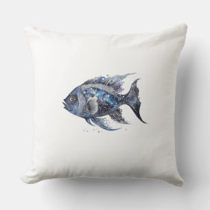 Luxuriöser Schwarzer Fisch Groß Kissen