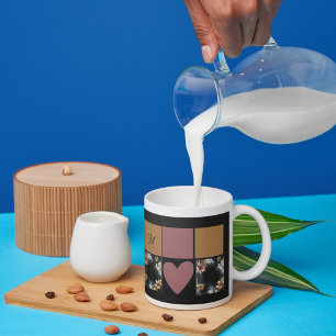 luxuriöser schwarzer Gold-Achat-Blumenmarmor Tasse