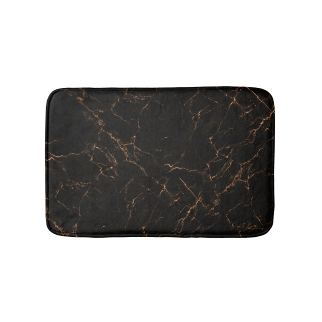 Luxuriöser schwarzer Marmor: Elegante Textur Badematte (Vorderseite)