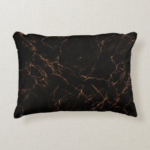 Luxuriöser schwarzer Marmor: Elegante Textur Dekokissen
