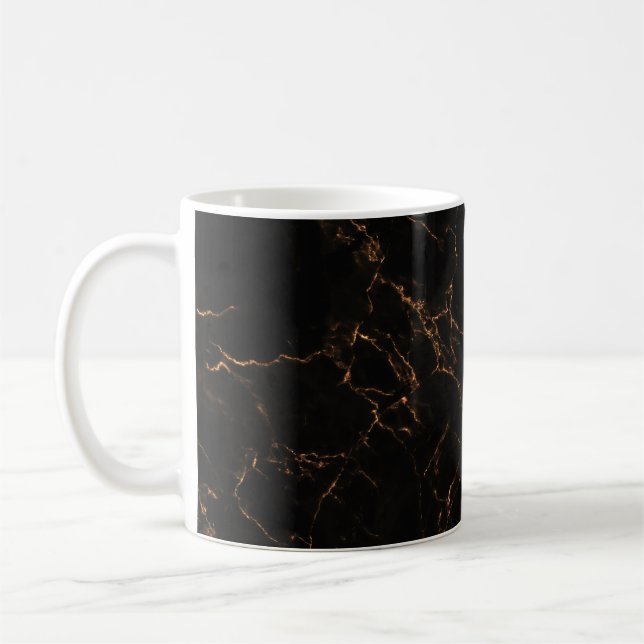 Luxuriöser schwarzer Marmor: Elegante Textur Kaffeetasse (Links)