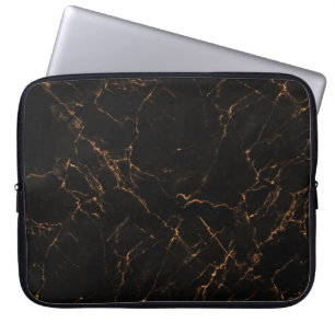 Luxuriöser schwarzer Marmor: Elegante Textur Laptopschutzhülle