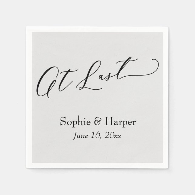 Luxuriöser Script-Schriftart Einfache Typografie i Serviette (Vorderseite)