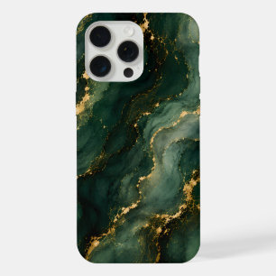 Luxuriöser Smaragd-Marmor mit goldenen Adern iPhone 15 Pro Max Hülle