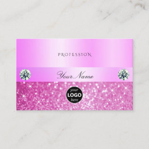 Luxuriöser Sparkling Girly Pink Glitzer mit Logo C Visitenkarte