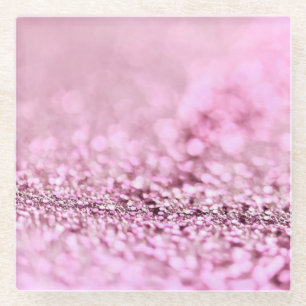 Luxuriöser Sparkling Rose Gold Glitzer Glasuntersetzer
