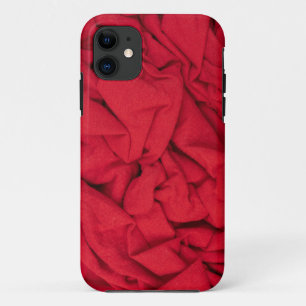 Luxuriöser tiefroter zerknitterter Textilhintergru Case-Mate iPhone Hülle