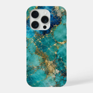 Luxuriöser Türkisstein mit eleganten Goldadern iPhone 15 Pro Hülle