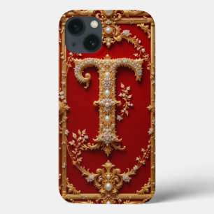Luxuriöser Verzierte Goldbuchstabe T Case-Mate iPhone Hülle
