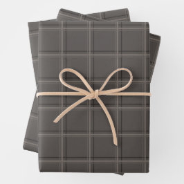Luxuriöser warmer Holzkohle-Fensterplaid Geschenkpapier Set