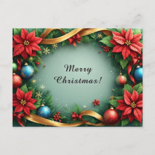 Luxuriöser Weihnachtsblumenkranz 🎁🎄 Weihnachtsst Feiertagspostkarte