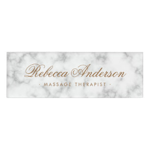 Luxuriöser weißer Marmor-Look hübsche schicke Schr Namenschild