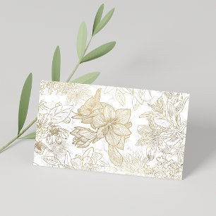 Luxuriöser weißer Marmor mit Blumen Visitenkarte