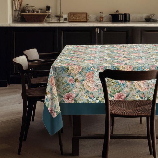 Luxuriöses 18. Jahrhundert Inspiriert Delicate Flo Tischdecke (Luxurious 18th Century Inspired Delicate Florals Tablecloth)