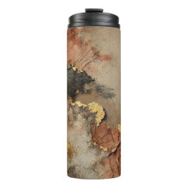 Luxuriöses Abstraktes Kunstdesign | Earthy Tones & Thermosbecher