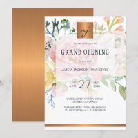 Luxuriöses Aquarellgold Schönheitssalon Öffnung