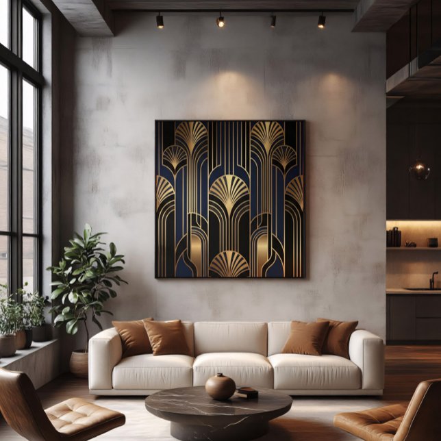 Luxuriöses Art Deco Gold Fächer Muster Poster (Von Creator hochgeladen)